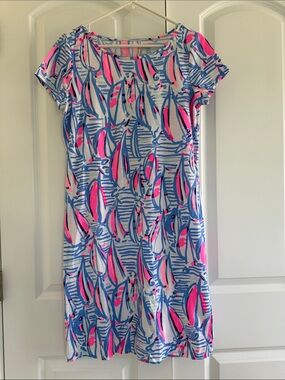 Lilly Pulitzer Pink and Blue Printed sail boat dress